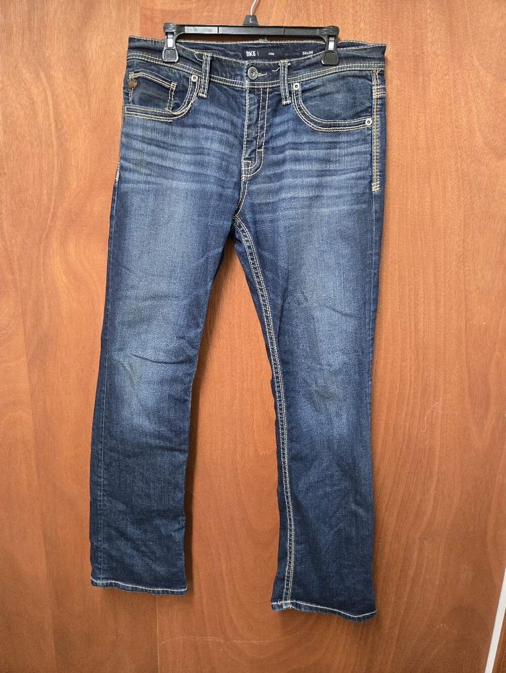 BKE Men’s Slim Straight Jeans - Dark Blue Wash 34x34